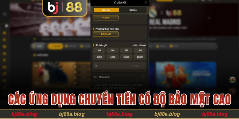 Các ứng dụng chuyển tiền có độ bảo mật cao