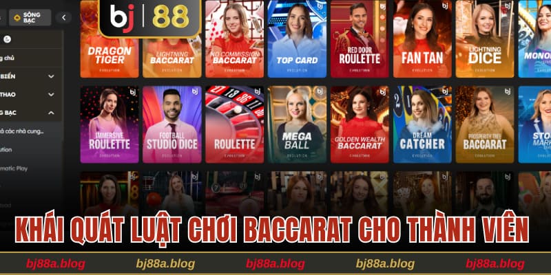 Khái quát luật chơi baccarat cho thành viên 