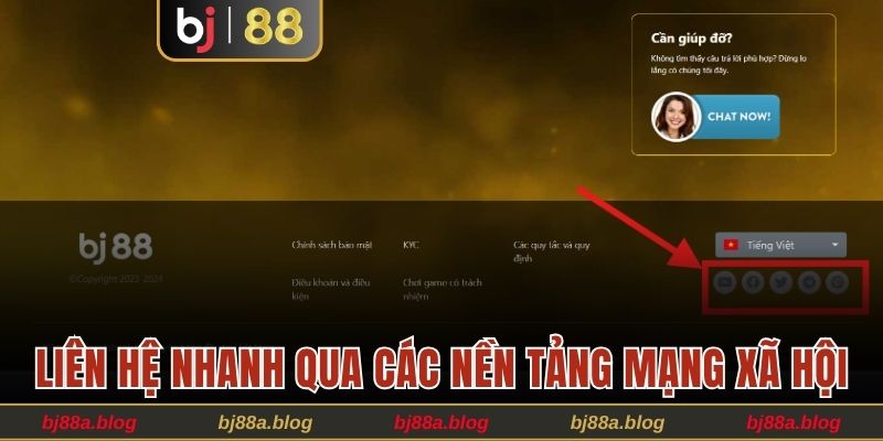 Liên hệ tiện lợi qua các nền tảng mạng xã hội