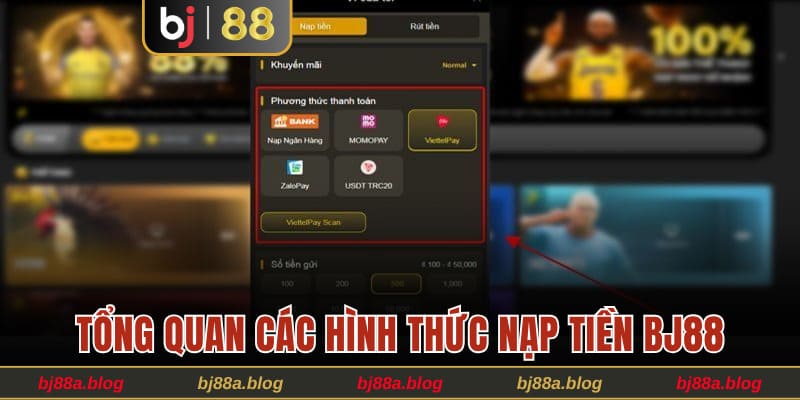 Tổng quan các hình thức nạp tiền Bj88